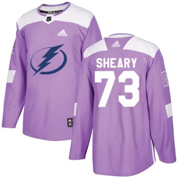 Authentic Adidas Youth Conor Sheary Tampa Bay Lightning Fights Cancer Practice Jersey - Purple