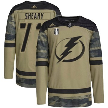 Authentic Adidas Youth Conor Sheary Tampa Bay Lightning Military Appreciation Practice 2022 Stanley Cup Final Jersey - Camo