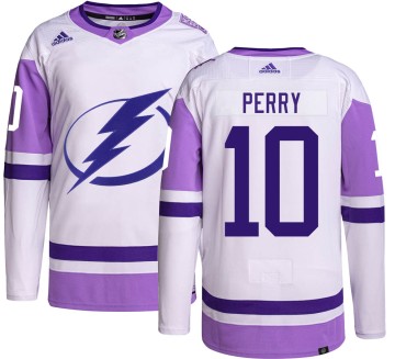Authentic Adidas Youth Corey Perry Tampa Bay Lightning Hockey Fights Cancer Jersey -