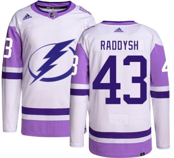 Authentic Adidas Youth Darren Raddysh Tampa Bay Lightning Hockey Fights Cancer Jersey -