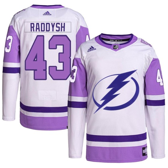 Authentic Adidas Youth Darren Raddysh Tampa Bay Lightning Hockey Fights Cancer Primegreen 2022 Stanley Cup Final Jersey - White/