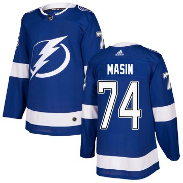 Authentic Adidas Youth Dominik Masin Tampa Bay Lightning Home Jersey - Blue