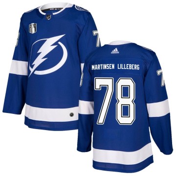 Authentic Adidas Youth Emil Martinsen Lilleberg Tampa Bay Lightning Home 2022 Stanley Cup Final Jersey - Blue