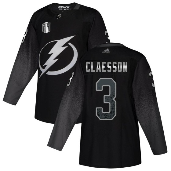 Authentic Adidas Youth Fredrik Claesson Tampa Bay Lightning Alternate 2022 Stanley Cup Final Jersey - Black
