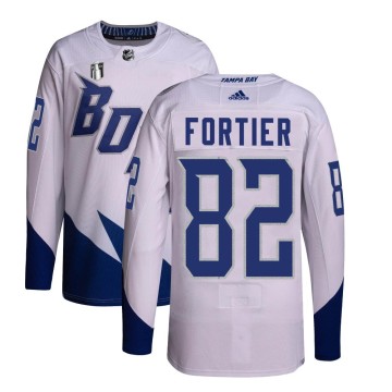 Authentic Adidas Youth Gabriel Fortier Tampa Bay Lightning 2022 Stadium Series Primegreen 2022 Stanley Cup Final Jersey - White