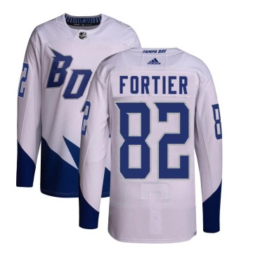 Authentic Adidas Youth Gabriel Fortier Tampa Bay Lightning 2022 Stadium Series Primegreen Jersey - White