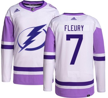 Authentic Adidas Youth Haydn Fleury Tampa Bay Lightning Hockey Fights Cancer Jersey -