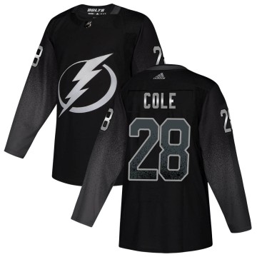 Authentic Adidas Youth Ian Cole Tampa Bay Lightning Alternate Jersey - Black
