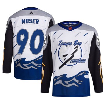 Authentic Adidas Youth Janis Moser Tampa Bay Lightning Reverse Retro 2.0 Jersey - White