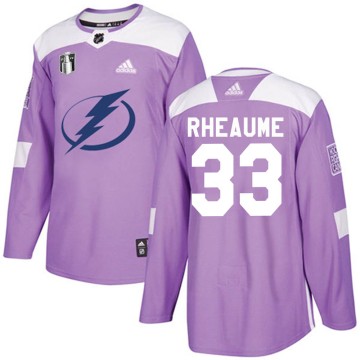 Authentic Adidas Youth Manon Rheaume Tampa Bay Lightning Fights Cancer Practice 2022 Stanley Cup Final Jersey - Purple