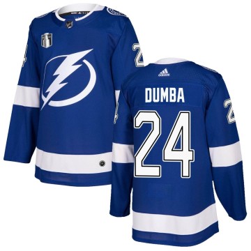 Authentic Adidas Youth Matt Dumba Tampa Bay Lightning Home 2022 Stanley Cup Final Jersey - Blue