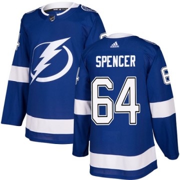 Authentic Adidas Youth Matthew Spencer Tampa Bay Lightning Home Jersey - Royal Blue