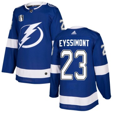 Authentic Adidas Youth Michael Eyssimont Tampa Bay Lightning Home 2022 Stanley Cup Final Jersey - Blue