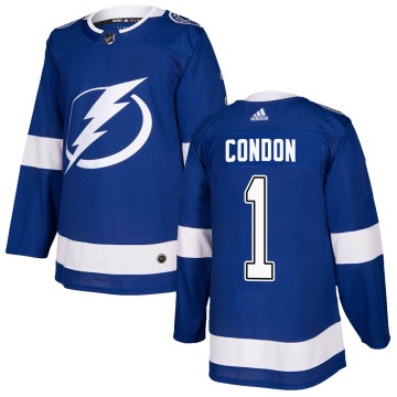Authentic Adidas Youth Mike Condon Tampa Bay Lightning ized Home Jersey - Blue