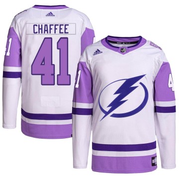 Authentic Adidas Youth Mitchell Chaffee Tampa Bay Lightning Hockey Fights Cancer Primegreen 2022 Stanley Cup Final Jersey - Whit