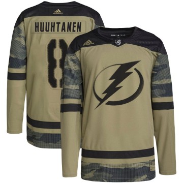 Authentic Adidas Youth Niko Huuhtanen Tampa Bay Lightning Military Appreciation Practice Jersey - Camo