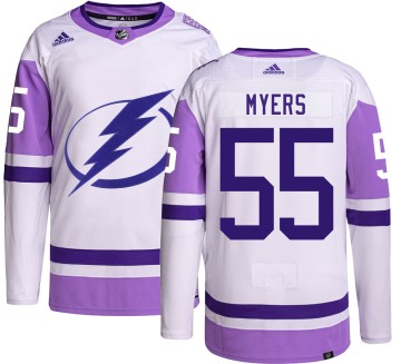Authentic Adidas Youth Philippe Myers Tampa Bay Lightning Hockey Fights Cancer Jersey -