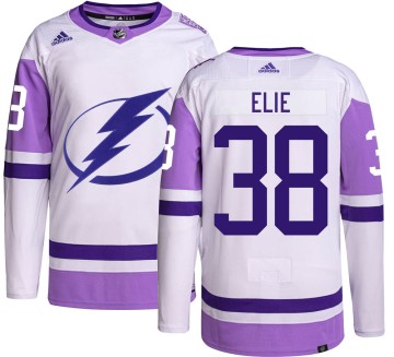 Authentic Adidas Youth Remi Elie Tampa Bay Lightning Hockey Fights Cancer Jersey -