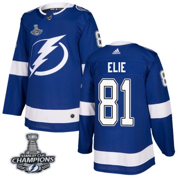 Authentic Adidas Youth Remi Elie Tampa Bay Lightning Home 2020 Stanley Cup Champions Jersey - Blue