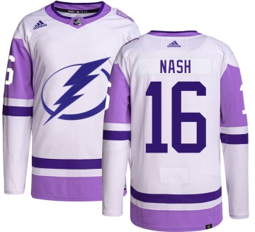 Authentic Adidas Youth Riley Nash Tampa Bay Lightning Hockey Fights Cancer Jersey -
