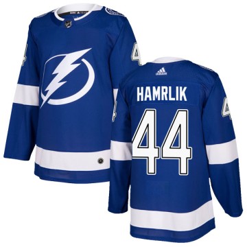 Authentic Adidas Youth Roman Hamrlik Tampa Bay Lightning Home Jersey - Blue