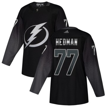 Authentic Adidas Youth Victor Hedman Tampa Bay Lightning Alternate Jersey - Black