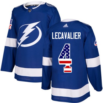 Authentic Adidas Youth Vincent Lecavalier Tampa Bay Lightning USA Flag Fashion Jersey - Blue
