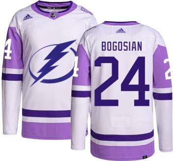 Authentic Adidas Youth Zach Bogosian Tampa Bay Lightning Hockey Fights Cancer Jersey -