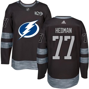 Authentic Men's Victor Hedman Tampa Bay Lightning 1917-2017 100th Anniversary Jersey - Black