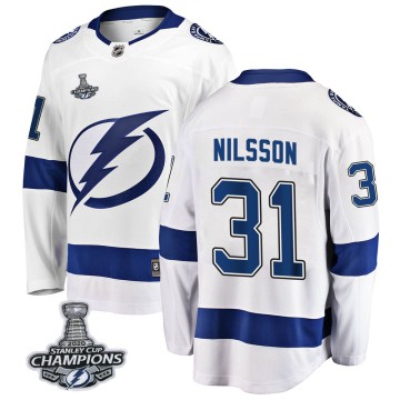 Breakaway Fanatics Branded Men's Anders Nilsson Tampa Bay Lightning Away 2020 Stanley Cup Champions Jersey - White