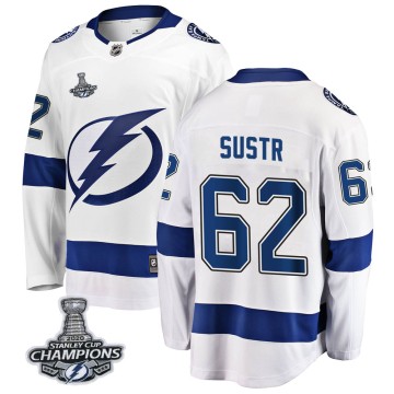 Breakaway Fanatics Branded Men's Andrej Sustr Tampa Bay Lightning Away 2020 Stanley Cup Champions Jersey - White