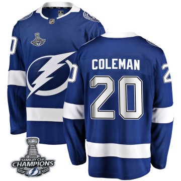 Breakaway Fanatics Branded Men's Blake Coleman Tampa Bay Lightning Home 2020 Stanley Cup Champions Jersey - Blue