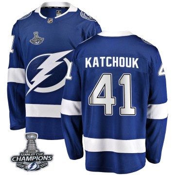 Breakaway Fanatics Branded Men's Boris Katchouk Tampa Bay Lightning Home 2020 Stanley Cup Champions Jersey - Blue