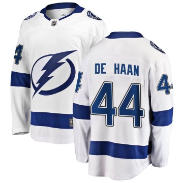 Breakaway Fanatics Branded Men's Calvin de Haan Tampa Bay Lightning Away Jersey - White