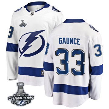 Breakaway Fanatics Branded Men's Cameron Gaunce Tampa Bay Lightning Away 2020 Stanley Cup Champions Jersey - White