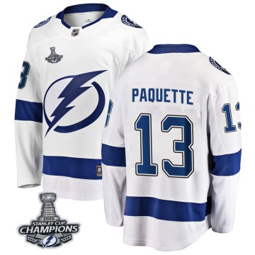 Breakaway Fanatics Branded Men's Cedric Paquette Tampa Bay Lightning Away 2020 Stanley Cup Champions Jersey - White