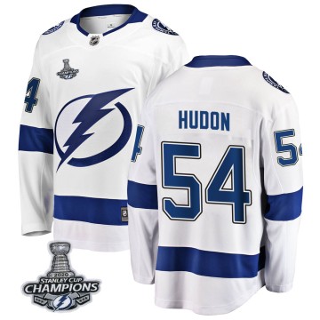 Breakaway Fanatics Branded Men's Charles Hudon Tampa Bay Lightning Away 2020 Stanley Cup Champions Jersey - White