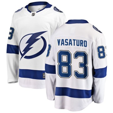 Breakaway Fanatics Branded Men's Charlie Vasaturo Tampa Bay Lightning Away Jersey - White