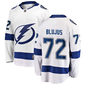 Breakaway Fanatics Branded Men's Dylan Blujus Tampa Bay Lightning Away Jersey - White