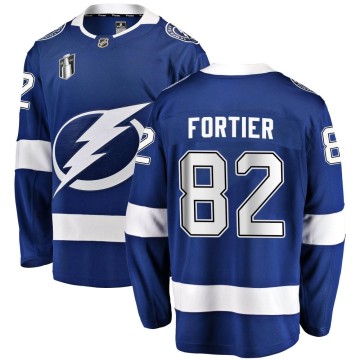 Breakaway Fanatics Branded Men's Gabriel Fortier Tampa Bay Lightning Home 2022 Stanley Cup Final Jersey - Blue