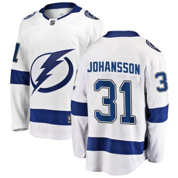 Breakaway Fanatics Branded Men's Jonas Johansson Tampa Bay Lightning Away Jersey - White