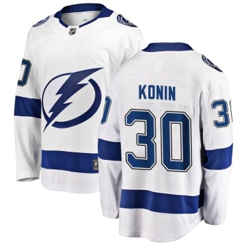 Breakaway Fanatics Branded Men's Kyle Konin Tampa Bay Lightning Away Jersey - White