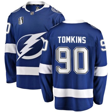 Breakaway Fanatics Branded Men's Matt Tomkins Tampa Bay Lightning Home 2022 Stanley Cup Final Jersey - Blue