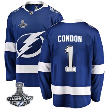 Breakaway Fanatics Branded Men's Mike Condon Tampa Bay Lightning Home 2020 Stanley Cup Champions Jersey - Blue