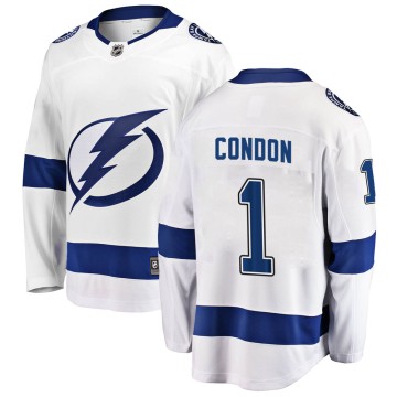 Breakaway Fanatics Branded Men's Mike Condon Tampa Bay Lightning ized Away Jersey - White