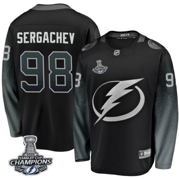 Breakaway Fanatics Branded Men's Mikhail Sergachev Tampa Bay Lightning Alternate 2020 Stanley Cup Champions Jersey - Black