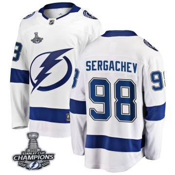 Breakaway Fanatics Branded Men's Mikhail Sergachev Tampa Bay Lightning Away 2020 Stanley Cup Champions Jersey - White