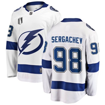Breakaway Fanatics Branded Men's Mikhail Sergachev Tampa Bay Lightning Away 2022 Stanley Cup Final Jersey - White