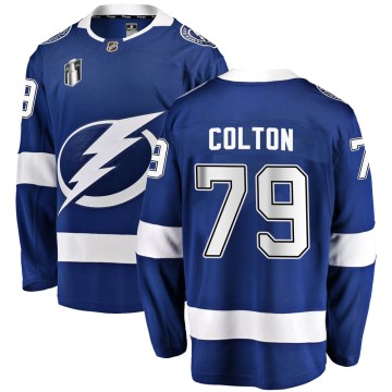 Breakaway Fanatics Branded Men's Ross Colton Tampa Bay Lightning Home 2022 Stanley Cup Final Jersey - Blue