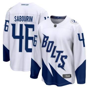 Breakaway Fanatics Branded Men's Scott Sabourin Tampa Bay Lightning 2022 Stadium Series Jersey - White